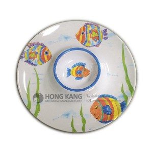 2017 China New Design
 melamine chip and dip plate for Plymouth Importers